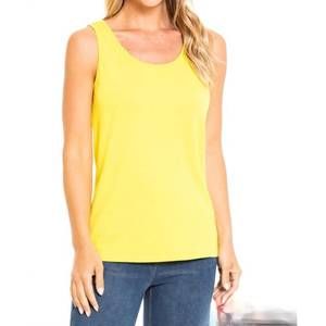 NEW MULTIPLES scoop neck sleeveless fitted tank in buttercup
